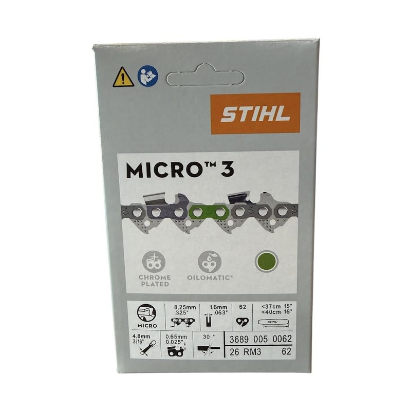 3689 005 0062 Stihl 26RM3 Rapid Micro .325" Chainsaw Chain 62 Drive Links Semi-Chisel Genuine OEM Part