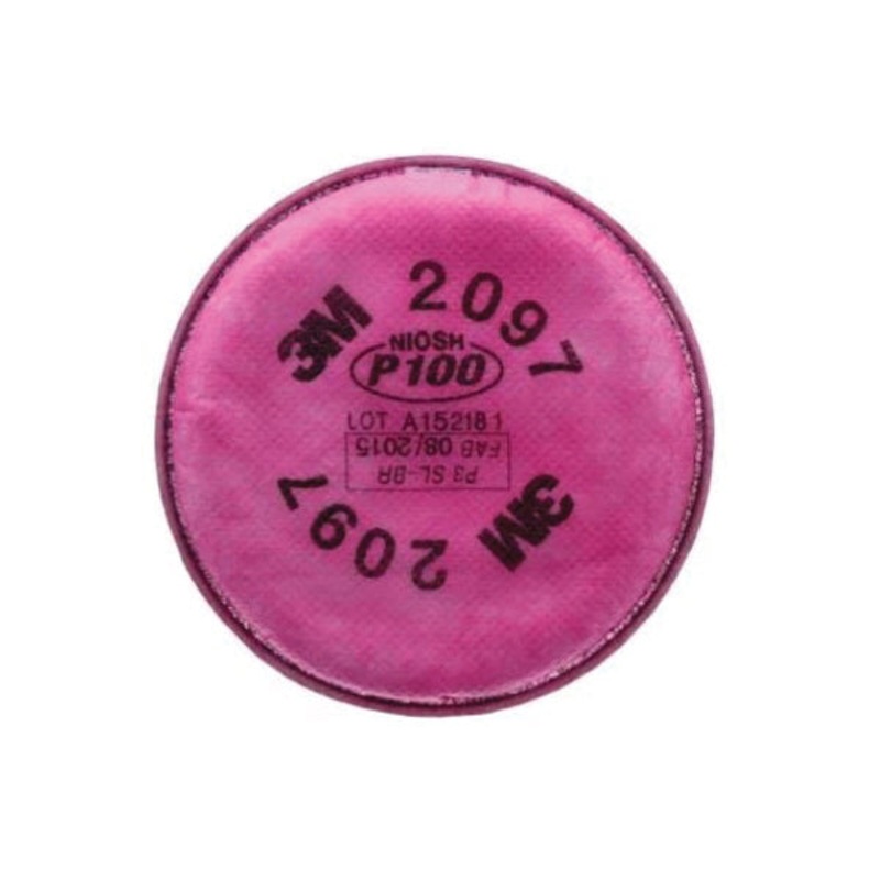 3M 2000 Series 051131-07184 Filter, Bayonet, Particulate Filter, Organic Vapor Filter Media, P100 Filter, Magenta