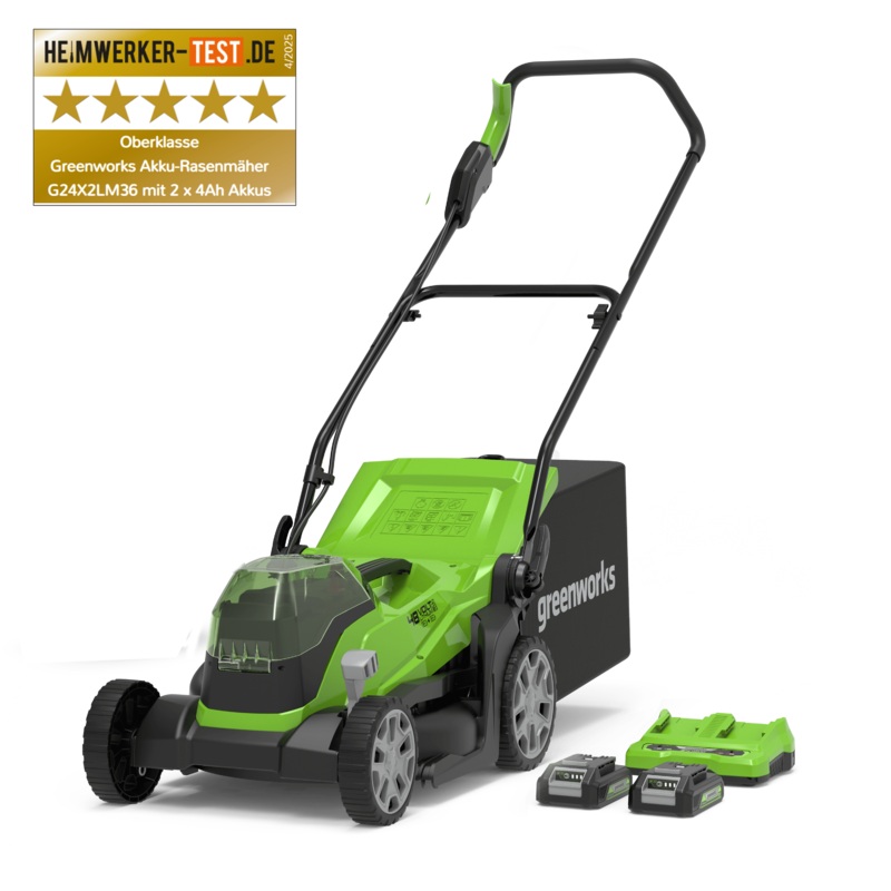 48V (24V x 2) Lawn Mower 36cm – 2x 2Ah Battery