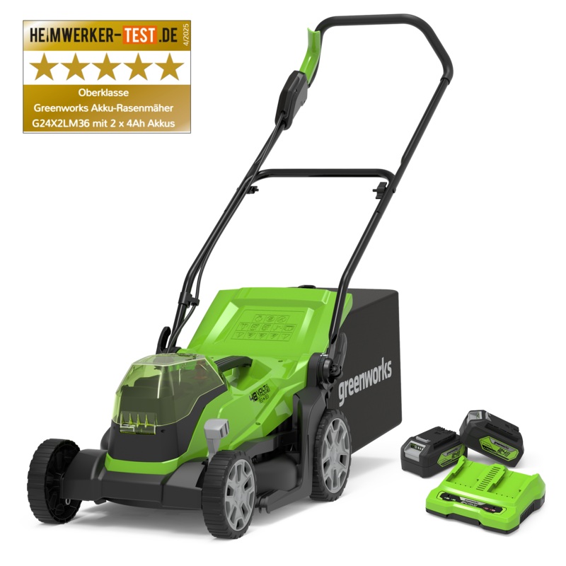 48V (24V x 2) Lawn Mower 36cm – 2x 4Ah Battery
