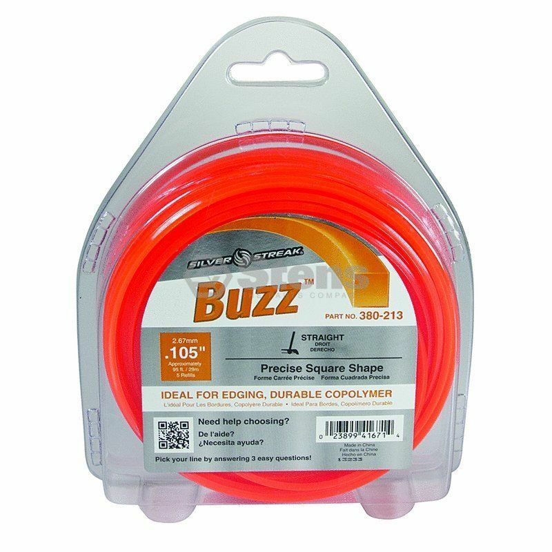 380-213 Buzz .105 Trimmer Line STENS Silver Streak 1/2lb Donut
