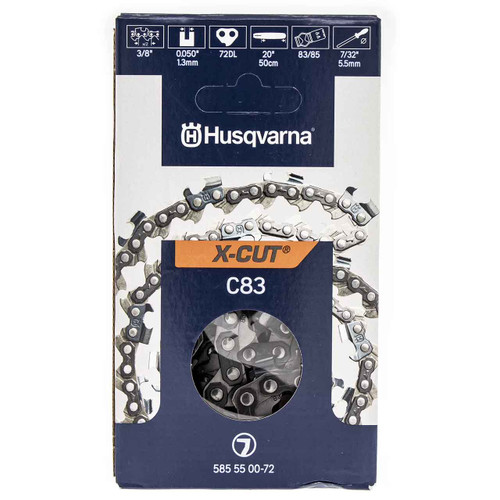 585550072 20 Chain C83 3/8 .050 72Dl Husqvarna Genuine OEM Part