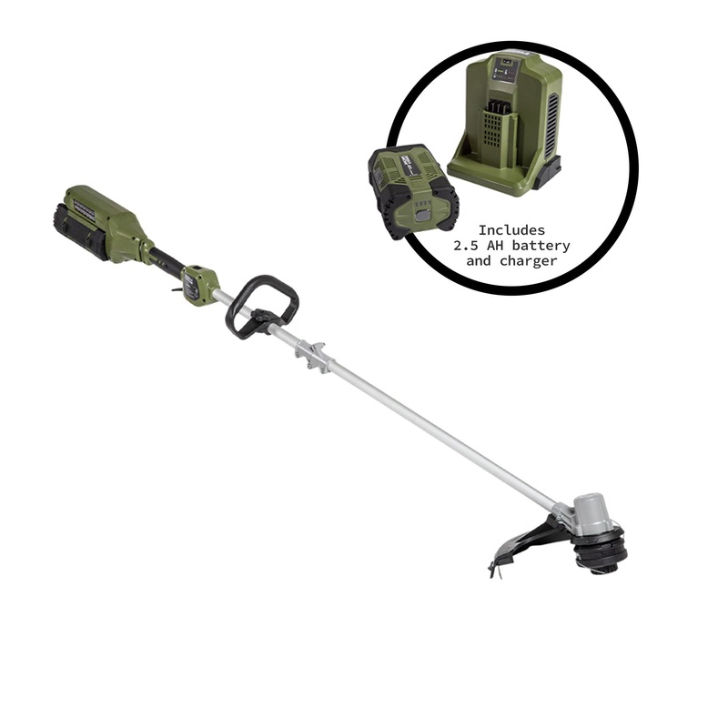 62V Cordless String Trimmer 16 Cut Path with 2.5 Ah Battery and Charger