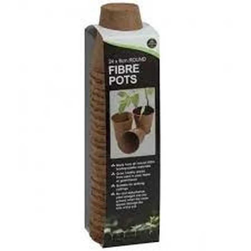 6cm Round Fibre Pots 24