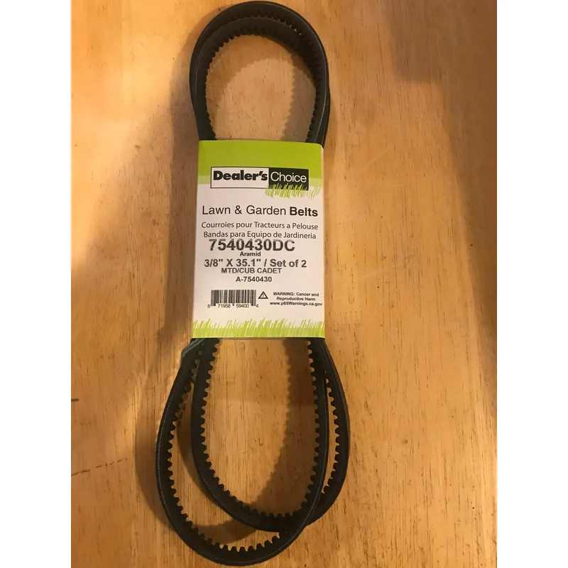 7540430 Kinetix Snowblower Drive Belt (Set of 2) Replaces 754-0430
