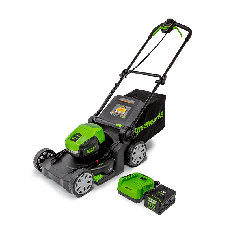 80V 17 Brushless Lawn Mower, 2.0Ah Battery and Charger Included