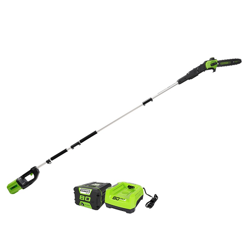 80V Cordless 10 Brushless Pole Saw, 2.0Ah Battery & Charger