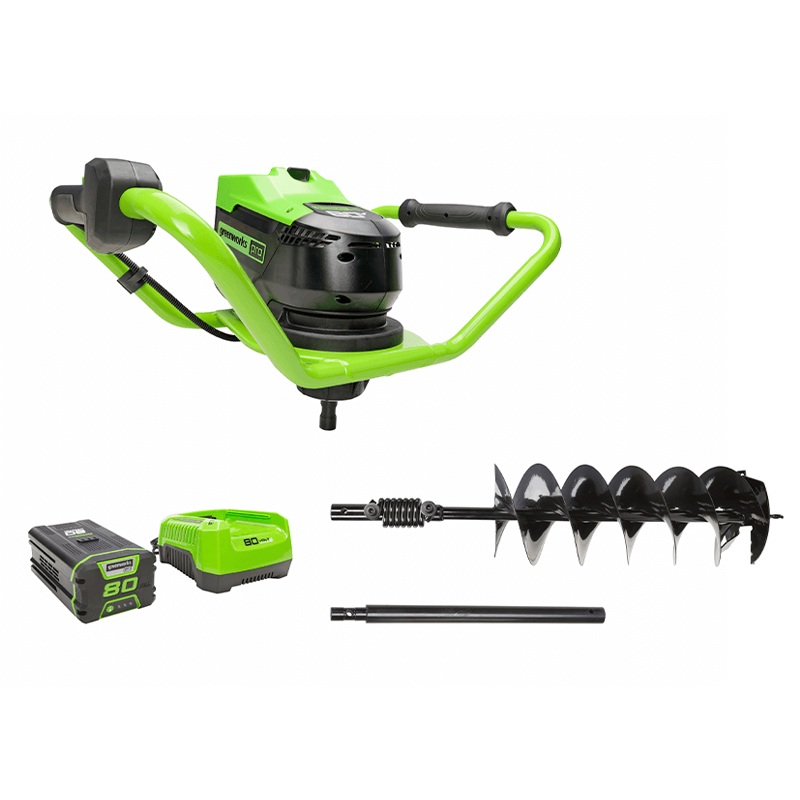 80V Earth Auger Powerhead with Auger Bit, 18 Extender, 4.0Ah Battery and Charger Included