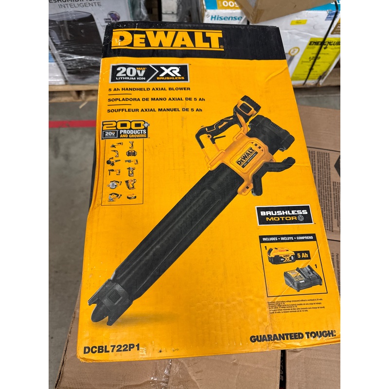 AC250025 DEWALT 20V MAX* XR Leaf Blower, 125-MPH, 450-CFM (DCBL722P1)