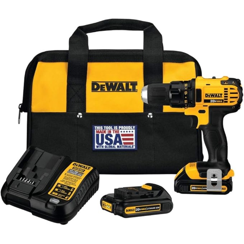 AC250033 DEWALT DCD780C2 20V MAX Compact Drill Driver Kit