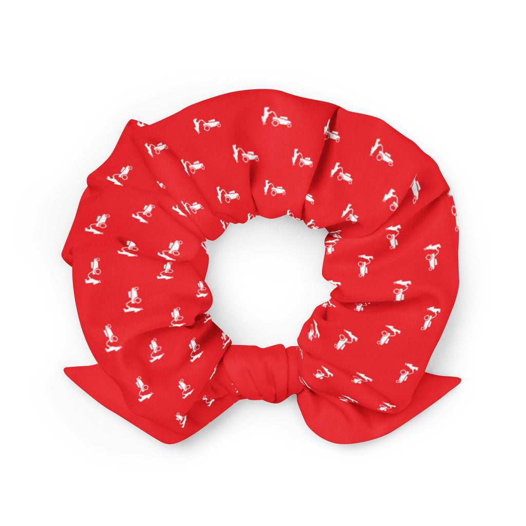 Red Dog Scrunchie - Red & White