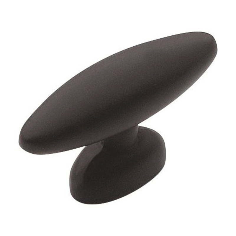 Amerock BP4476FB Knob, 1-9/16 in L, 15/16 in Projection, Zinc, Flat