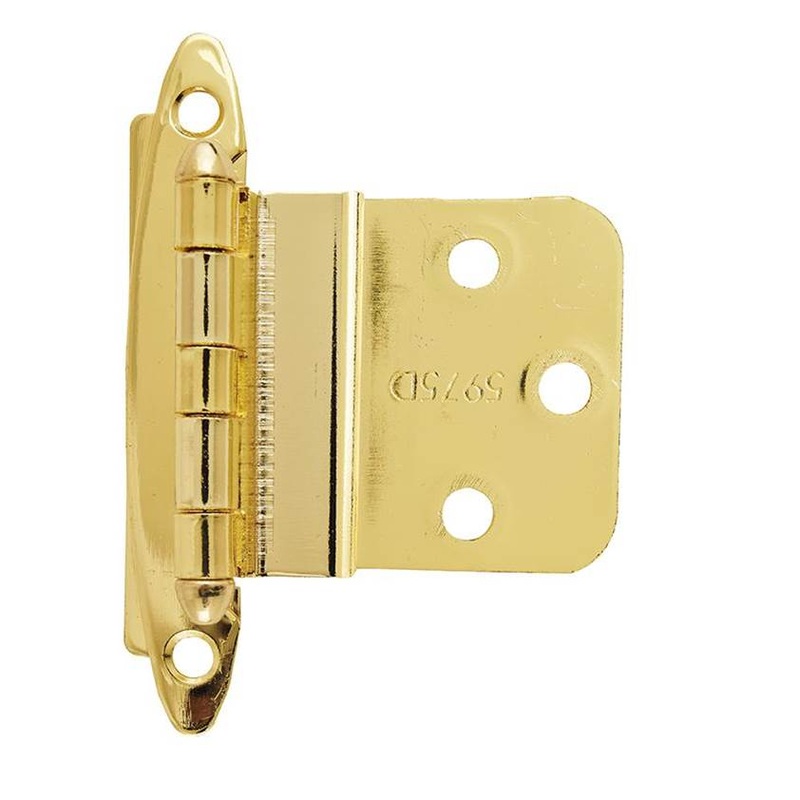 Amerock BPR34173 Inset Hinge, Non-Self-Closing Hinge, Steel Hinge, Polished Brass Hinge Finish