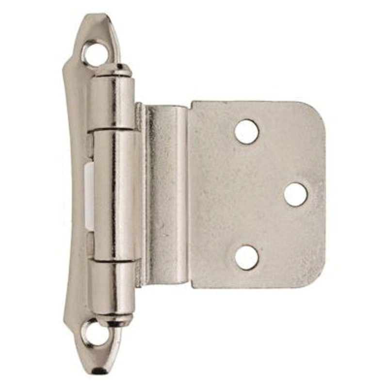 Amerock BPR792826 Hinge, Inset, Self-Closing Hinge, 1-1/2 in H Door Leaf, 1-1/8 in W Door Leaf, 2-3/4 in H Frame Leaf