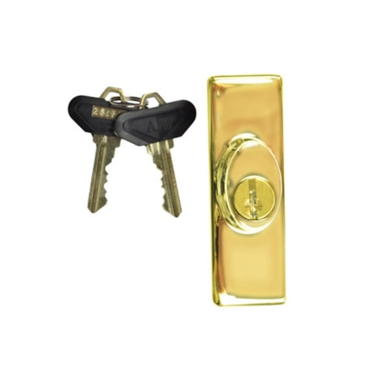 Andersen Anvers Style – Exterior Keyed Lock with Keys (Left Hand) in Bright Brass