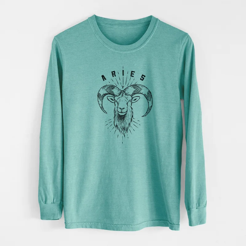 Aries – Ram – Men’s Heavyweight 100% Cotton Long Sleeve