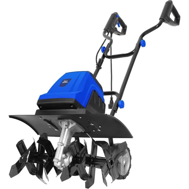 BILT HARD 18" Electric Garden Tiller 15 Amp Corded Cultivator with 6 Steel Tines & Adjustable Wheels for Easy Soil Prep