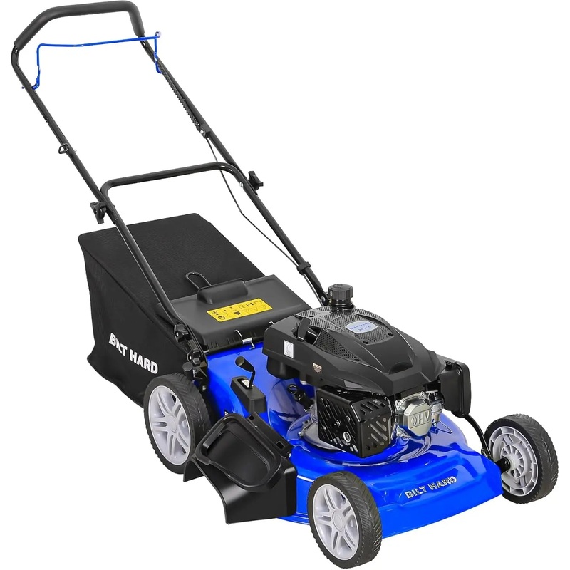 BILT HARD 21" Gas Push Mower 201cc 3-in-1 Lawn Mower with Bagging, Mulching & Side Discharge