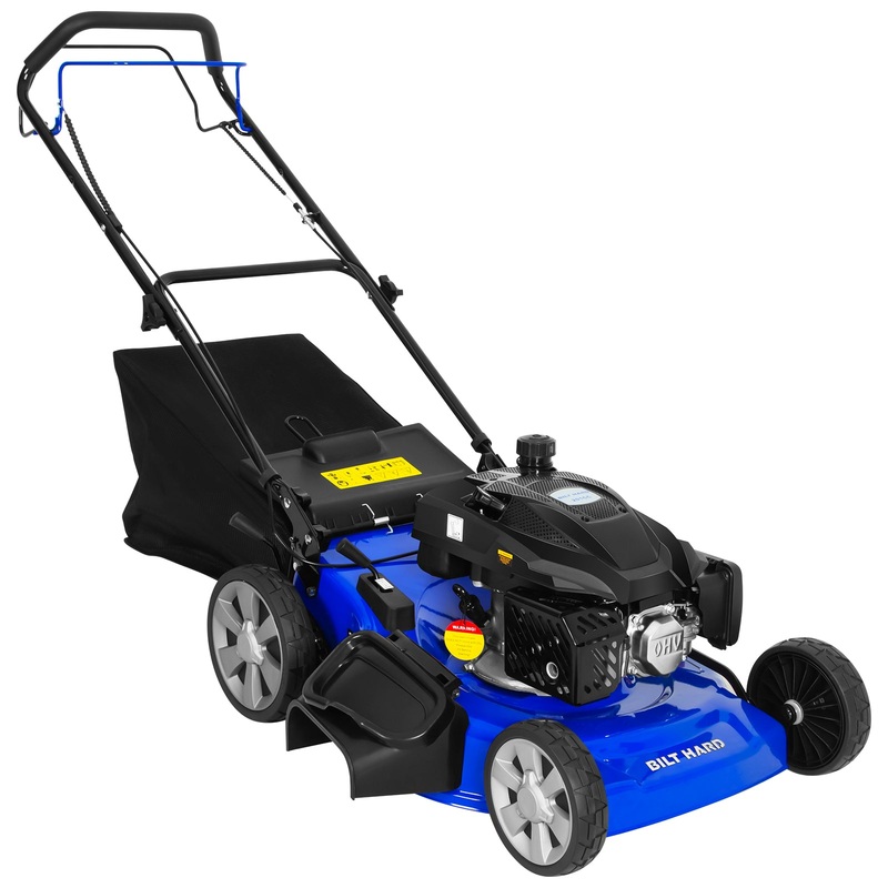 BILT HARD 21" Self-Propelled Gas Lawn Mower 201cc 4-Cycle Engine, 3-in-1 Mulching, Bagging & Side Discharge, 8-Position Height Adjustment, Easy Start
