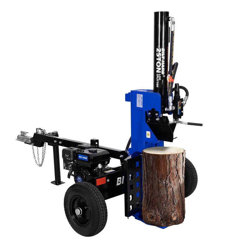 BILT HARD 25-Ton Full Beam Gas Log Splitter: 8hp 223cc OHV Engine, 22.6" Stroke