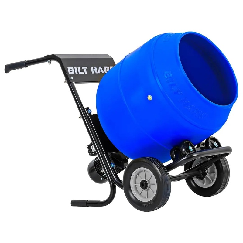 BILT HARD 4 Cu. Ft. Poly Drum Cement Mixer Portable & Heavy-Duty