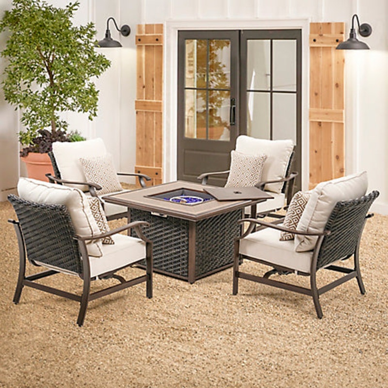 BJF250087 Berkley Jensen Outdoor Patio Portsmouth 5-Pc. Fire Chat Set