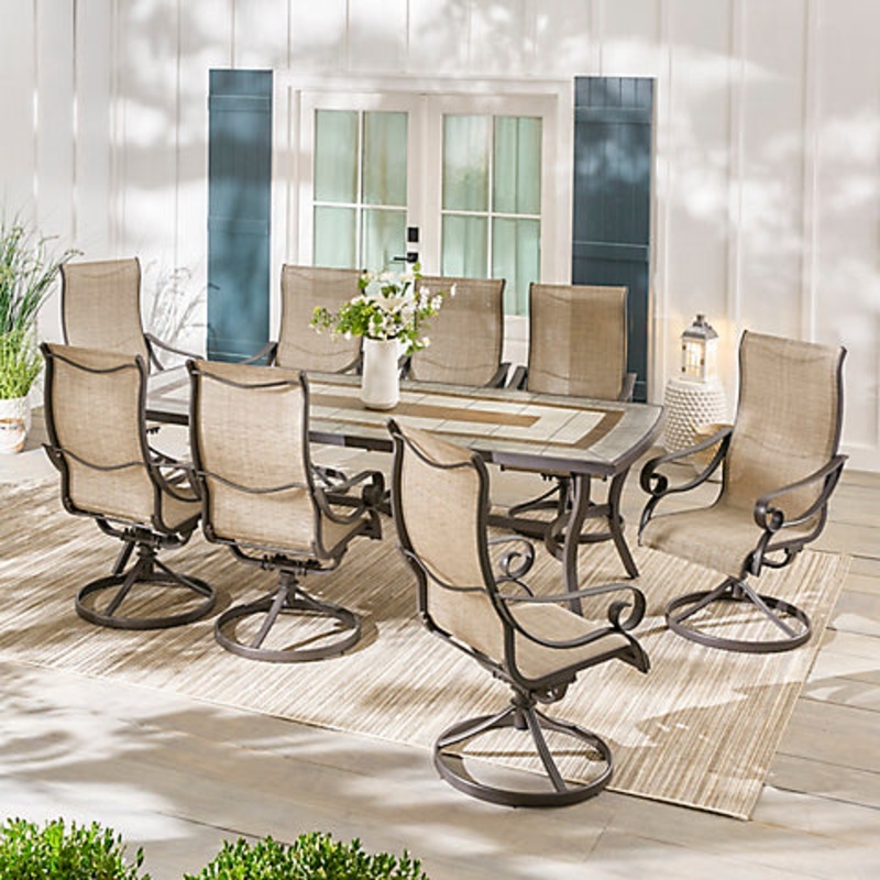 BJF250102 Berkley Jensen Rowley 7 Pc. Aluminum Sling Dining Set