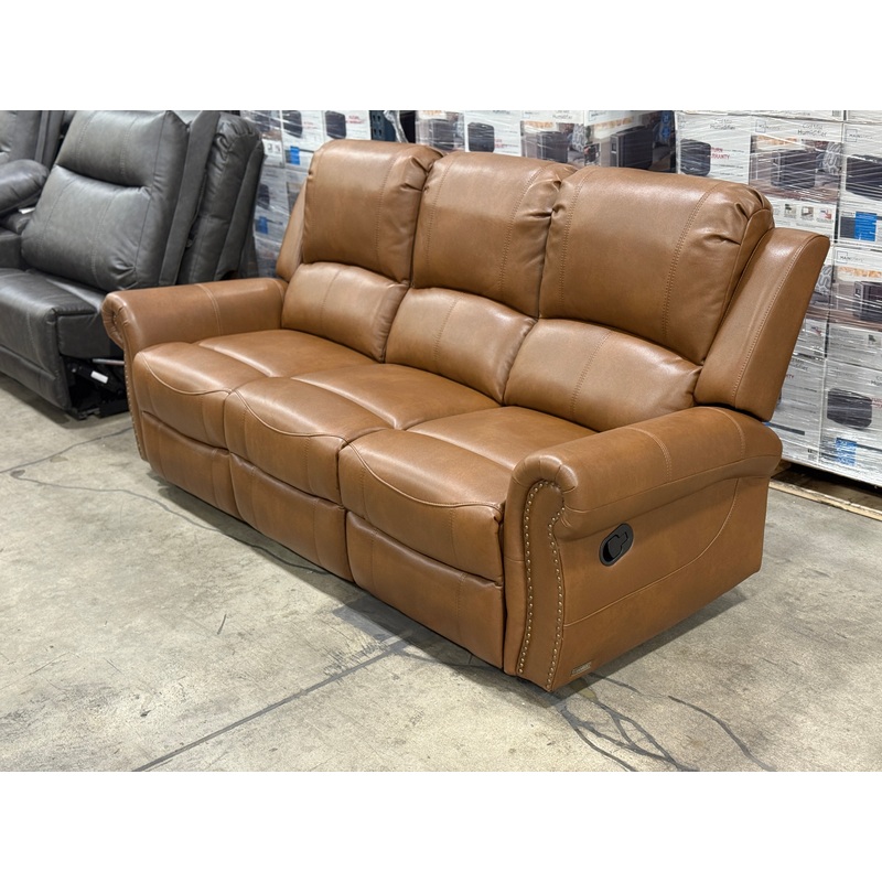 BJF250105 Abbyson Living Winston Faux Leather Reclining Sofa - Brown