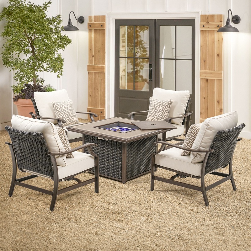 BJF250158 Berkley Jensen Outdoor Patio Portsmouth 5-Pc. Fire Chat Set