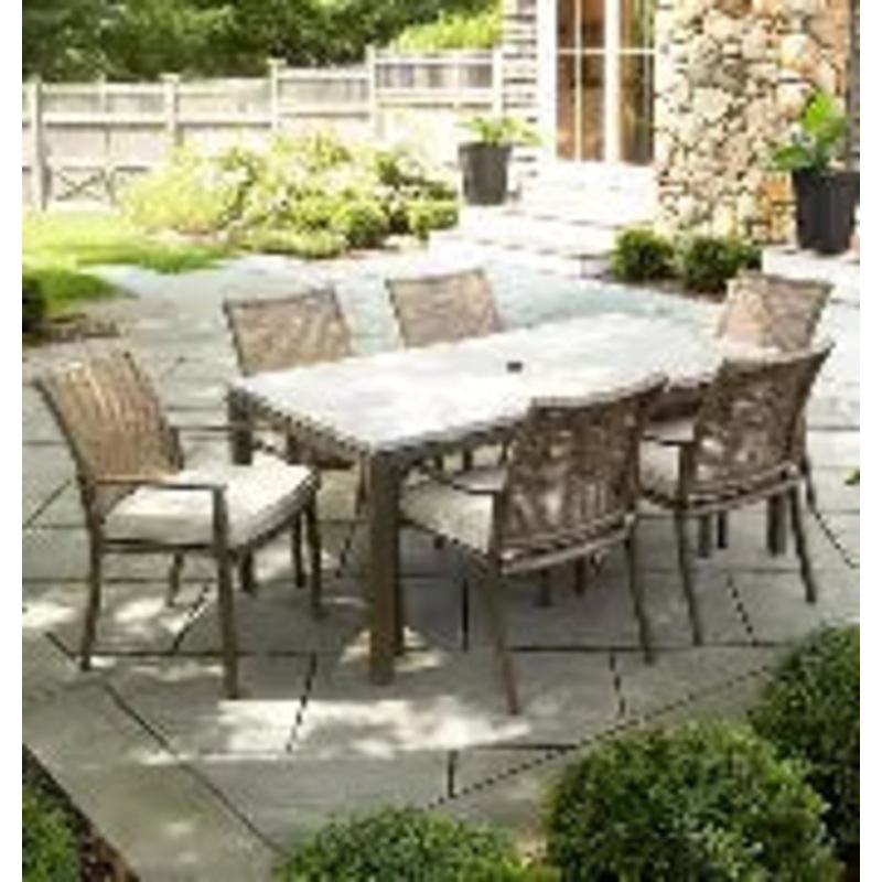 BJF250184 Berkley Jensen Oak Crest 7-Pc. Outdoor Metal Dining Set