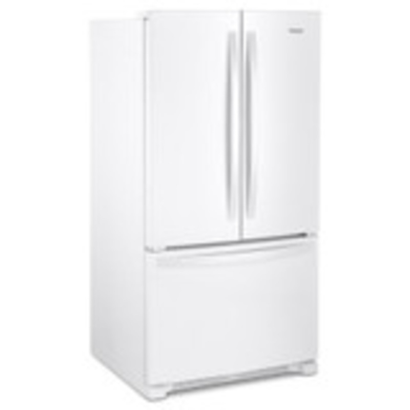 BLP00397 - Whirlpool - 35 in. 25.2 cu. ft. Full-Depth French Door Bottom Mount Refrigerator in White with Elevated Deli Drawer - DENTED