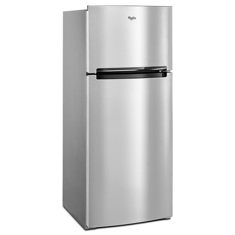 BLP00410 - Whirlpool - 17.7 Cu. Ft. Top-Freezer Refrigerator - Monochromatic Stainless Steel - DENTED