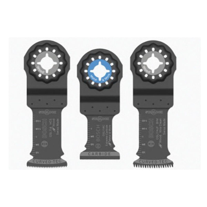BOSCH Starlock OSL003VP Oscillating Multi-Tool Accessory Blade, Straight Blade, Bi-Metal Blade, 3-Piece