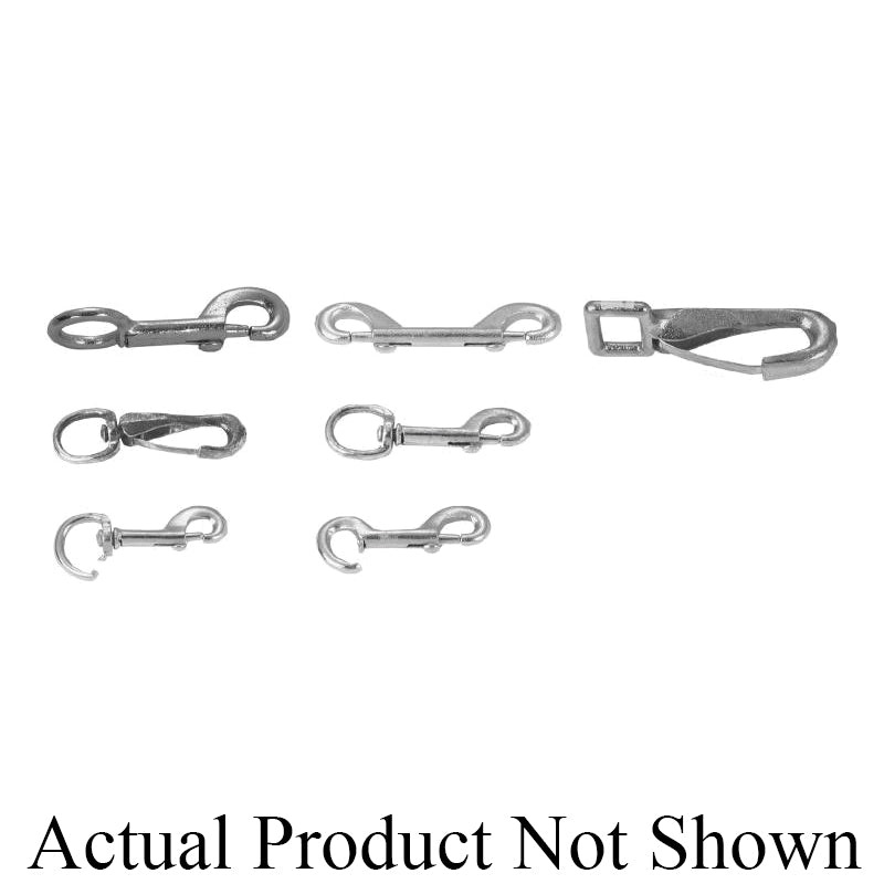 CAMPBELL T7605801 Swiveling Bolt Snap, Round, 5/8 in Trade, 3/8 in W Opening, 110 lb Load, Zinc-Plated