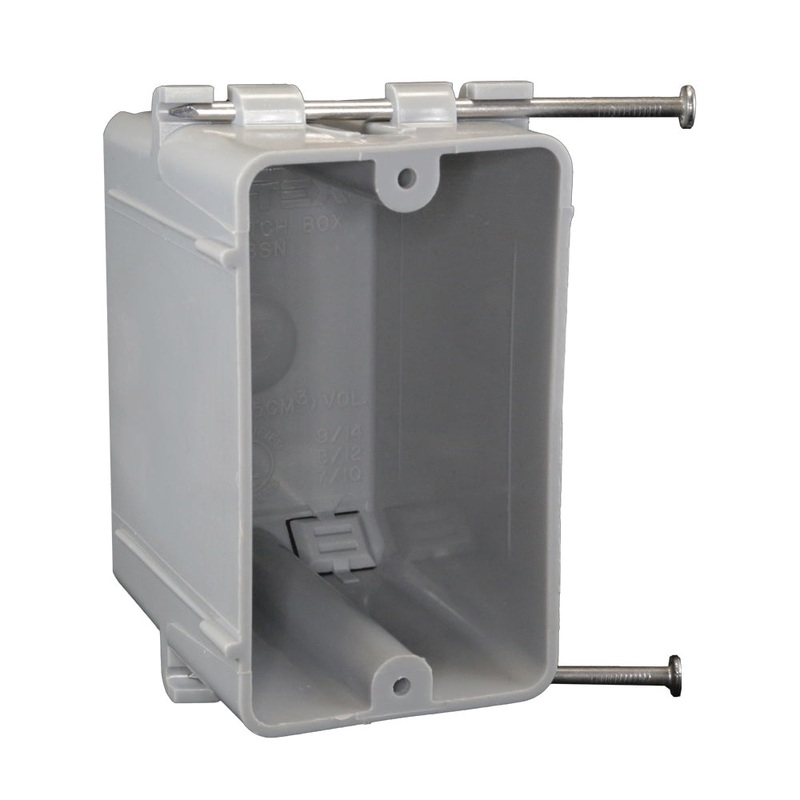CANTEX EZ BOX EZ18SNWV Switch/Outlet Box with (4) Knockouts, 1-Gang, 4-Knockout, PVC Body, 18 cu-in Capacity
