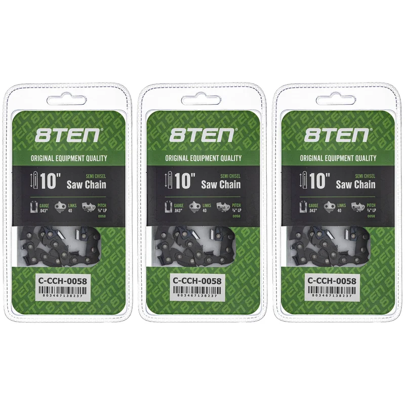 Chainsaw Chain 10 Inch .043 3/8 LP 40DL For Husqvarna 90PX040G 61PMM340E H3840 36100050040 | 3-PACK