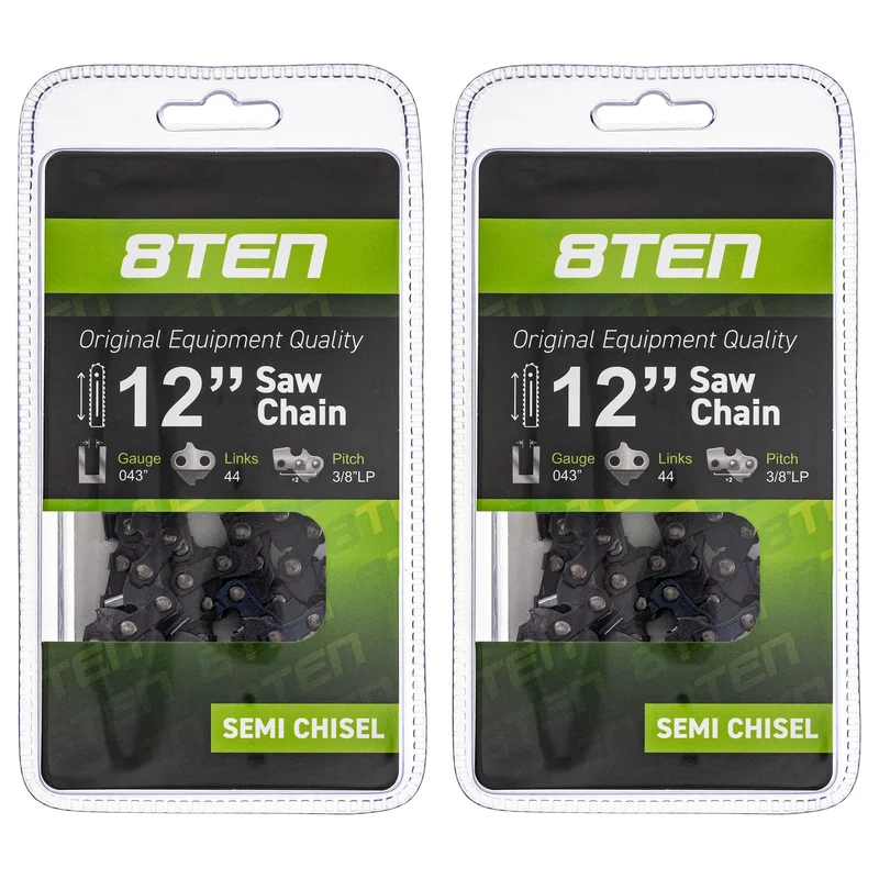 Chainsaw Chain 12 Inch .043 3/8 44DL For Echo 90PX44CQ 36100050044 H3844 61PMM344E | 2-PACK