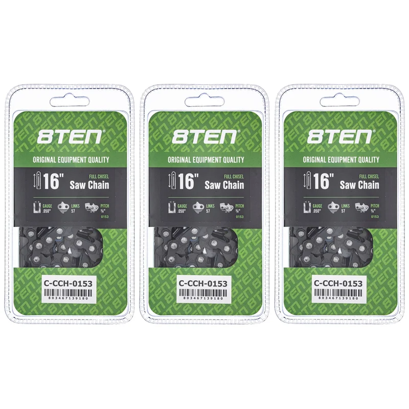 Chainsaw Chain 16 Inch .050 3/8 57DL For Echo 91PX57CQ 91PXL057G 91PXL57CQ H3757 63PM357E | 3-PACK