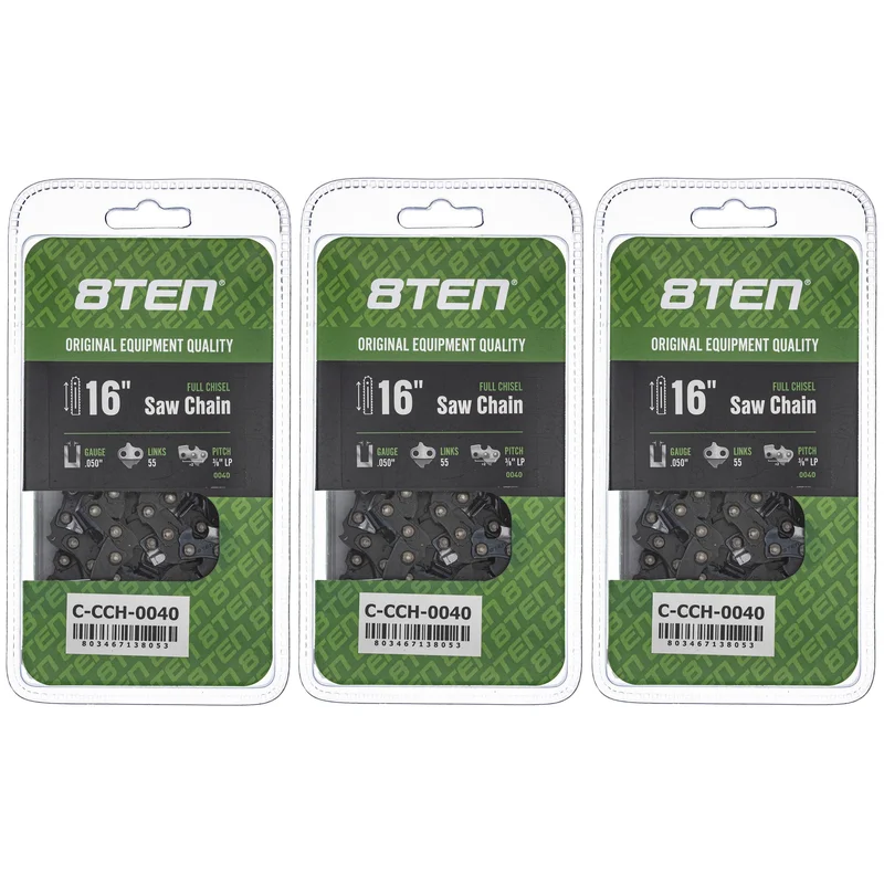 Chainsaw Chain 16 Inch .050 3/8 LP 55DL For Craftsman Poulan Troy-Bilt Sears Stihl Oregon McCulloch | 3-PACK