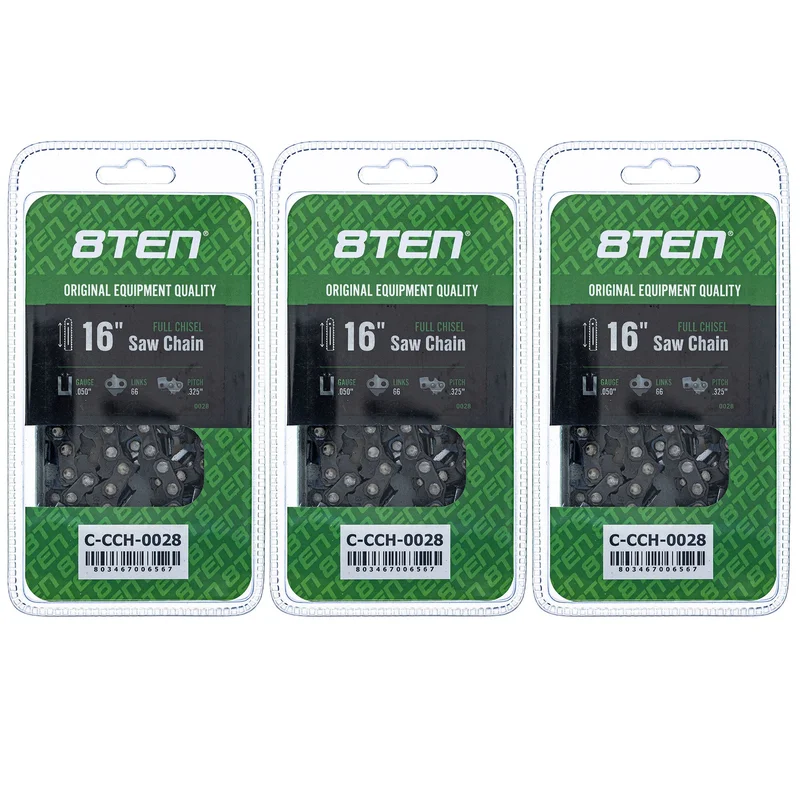 Chainsaw Chain 16 Inch .050 .325 66DL For Echo Husqvarna 501840666 581643666 501840866 591094866 | 3-PACK