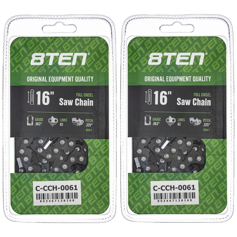 Chainsaw Chain 16 Inch .063 .325 62DL For Stihl Oregon 26RM362 22LPX062G 22LGX062G 591104262 | 2-PACK