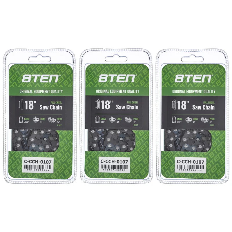Chainsaw Chain 18 Inch .050 3/8 64DL For Echo 72LPX064G 72LPX64CQ H4664 33RS364E | 3-PACK
