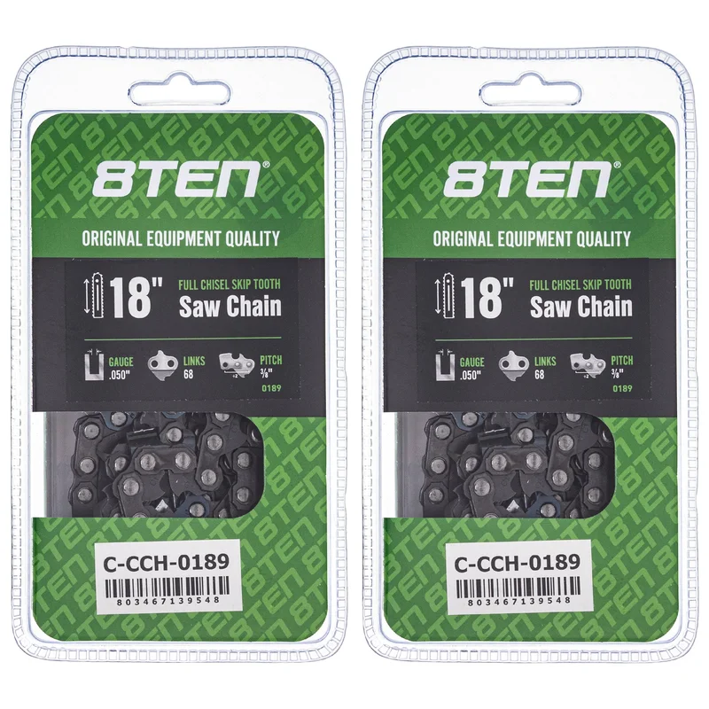 Chainsaw Chain 18 Inch .050 3/8 68DL For Husqvarna 501842568 501842668 72LPX068G 591119468 585550068 | 2-PACK