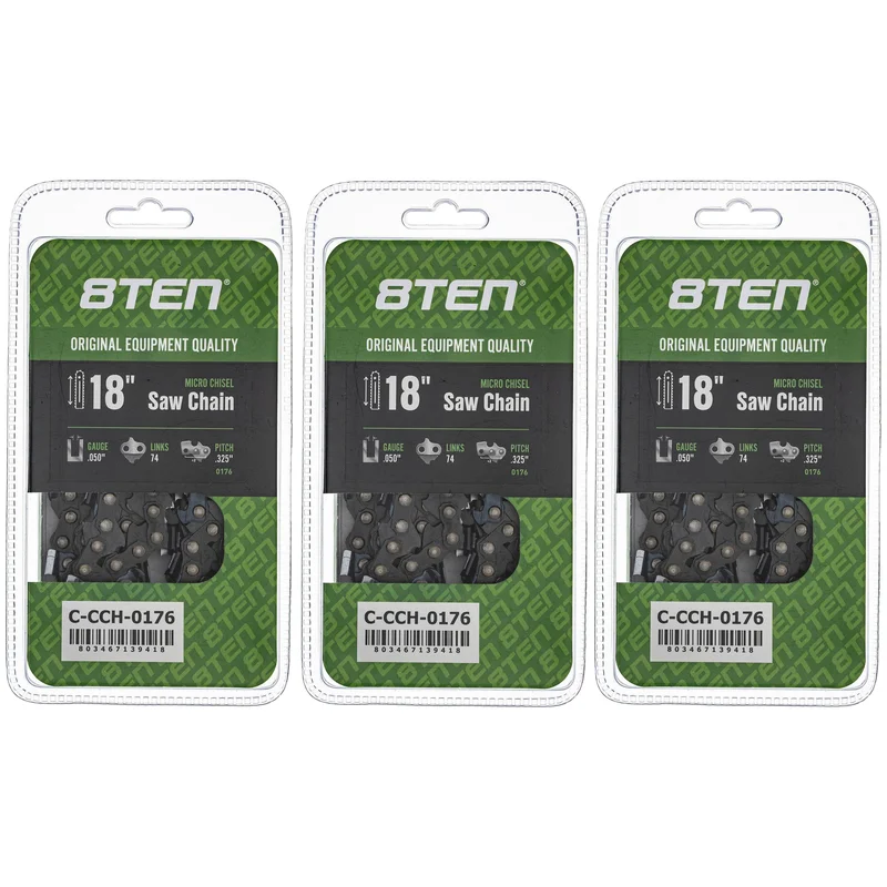 Chainsaw Chain 18 Inch .050 .325 74DL For Husqvarna Stihl Oregon 20LPX074G 23RS74E 20LGX074G | 3-PACK