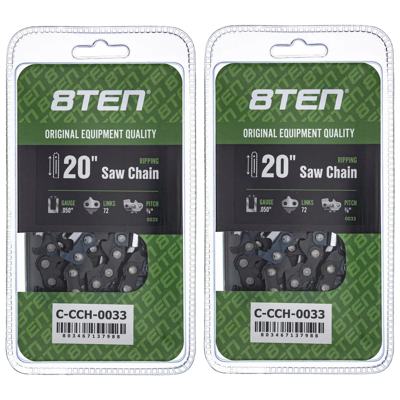 Chainsaw Chain 20 Inch .050 3/8 72DL For Husqvarna 591132372 501846572 585550072 501842572 501842772 | 2-PACK
