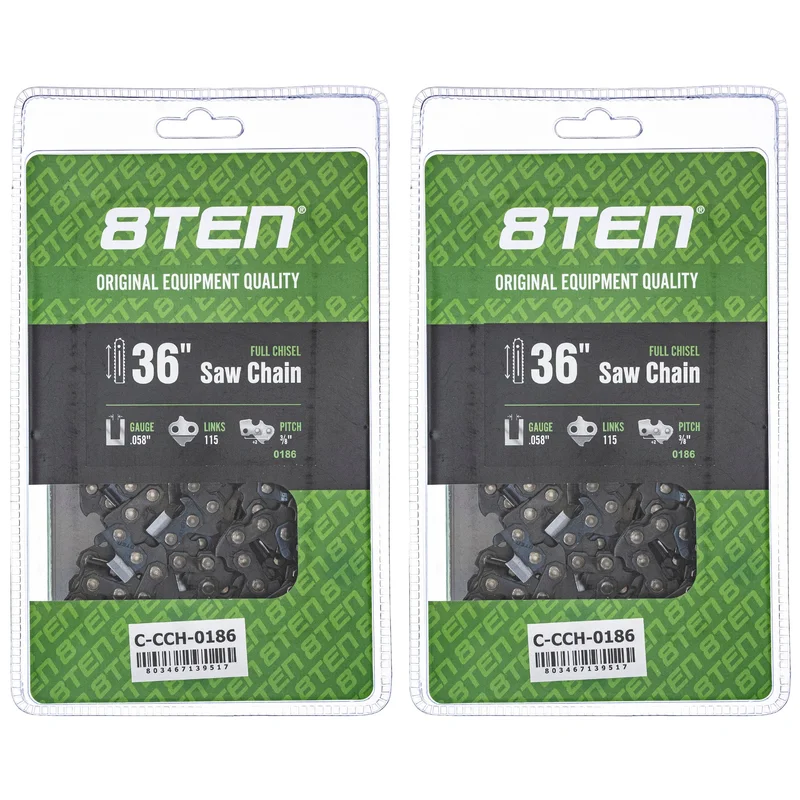 Chainsaw Chain 36 Inch .058 3/8 115DL For Husqvarna 501842815 73EXL115G 581626915 73EXJ115G | 2-PACK