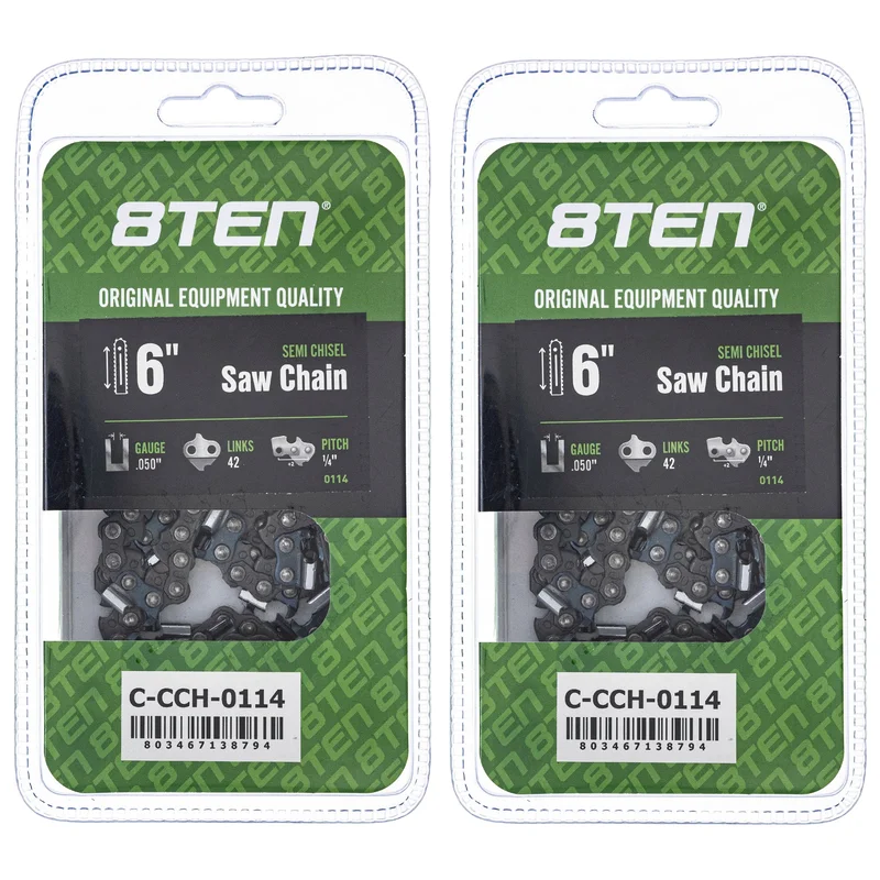 Chainsaw Chain 6 Inch .050 1/4 42DL For Husqvarna Stihl A42 H0042 13RMS42 | 2-PACK