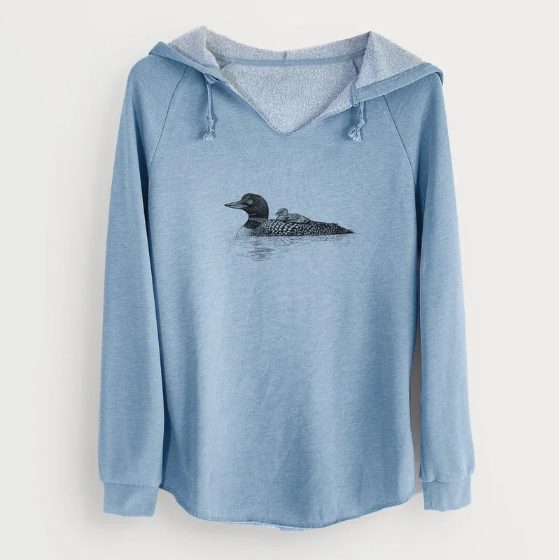 Common Loon with Chick – Gavia immer – Cali Wave Hooded Sweatshirt