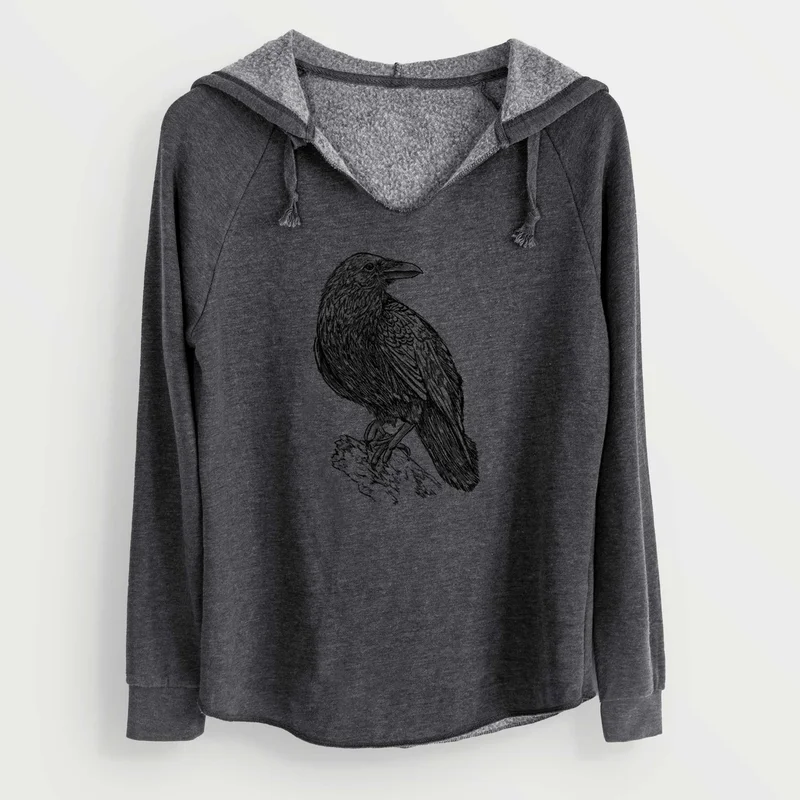 Common Raven – Corvus corax – Cali Wave Hooded Sweatshirt