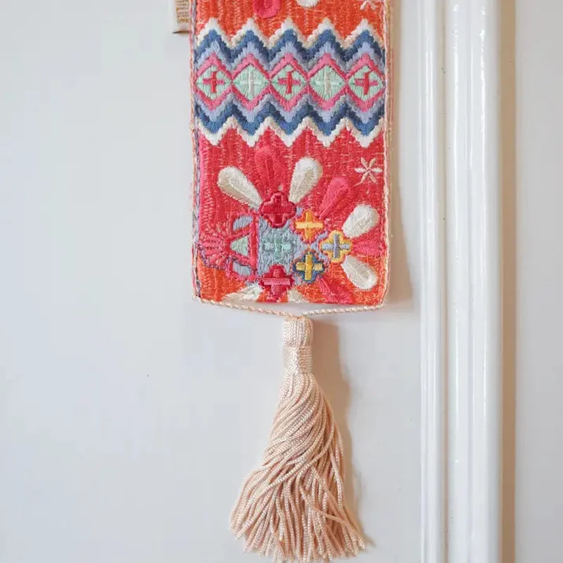 Coral Pink – Handmade Embroidered Bookmark